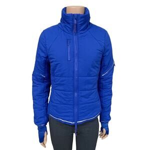 Free People Movement Gathering Storm Run Puffer Coat Sz S Violet Splendor Blue